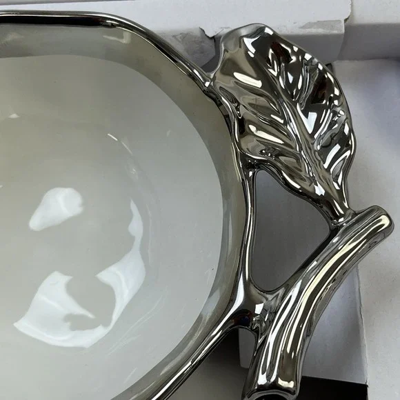 Pampa Bay Silver Pomegranate Bowl‎ and Spoon Set Titanium Finish- Beautiful NEW - Picture 2 of 8